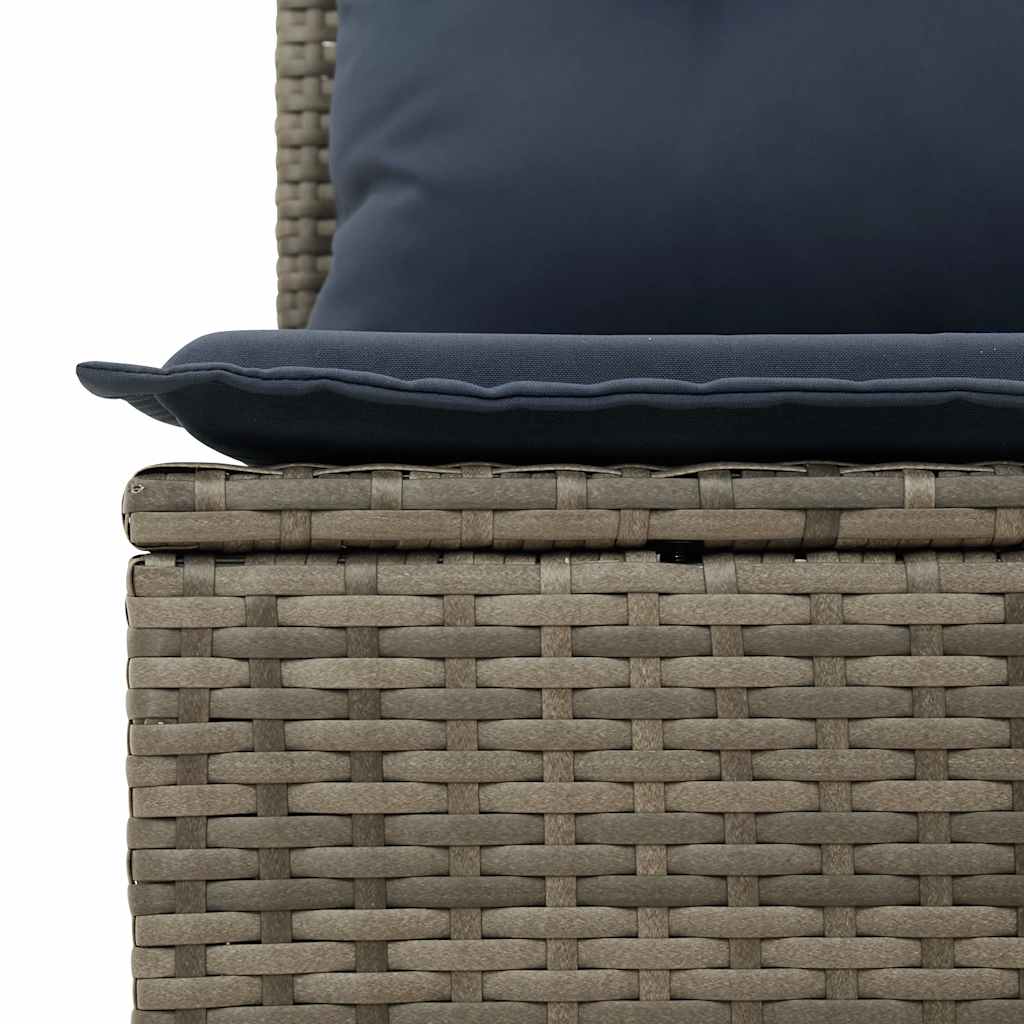 9 részes szürke polyrattan kerti ülőgarnitúra párnával 6