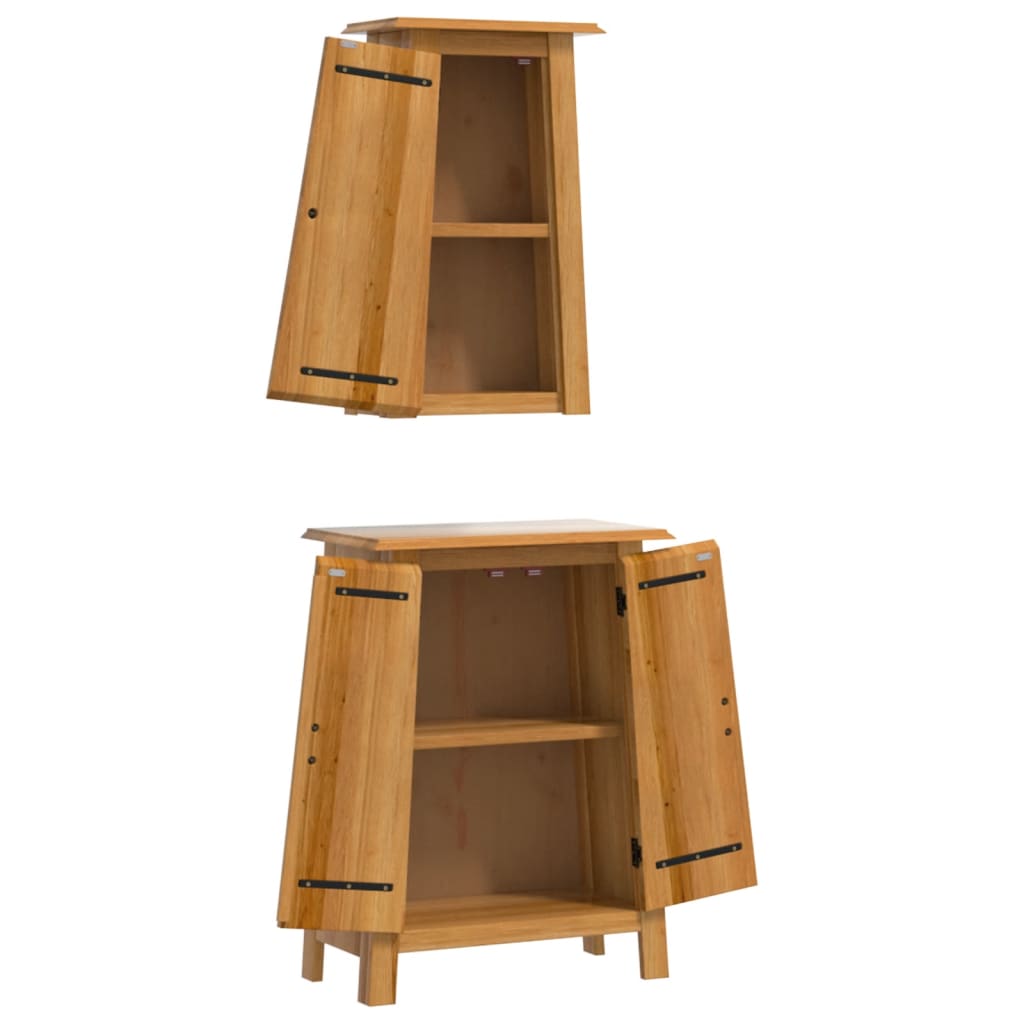 2 részes tömör fenyőfa fürdőszobai bútorszett 4