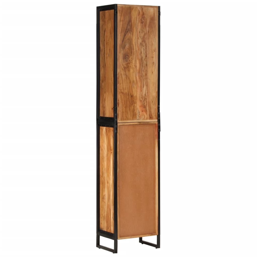 Vas és tömör mangófa fürdőszobai szekrény 40 x 27 x 190 cm 5