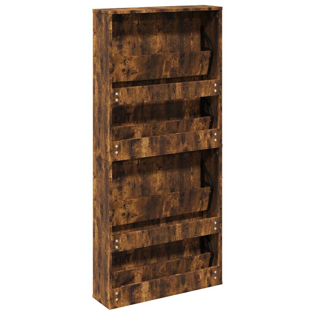 Füstös tölgy 4 szintes cipőszekrény tükörrel 63 x 17 x 134 cm 7