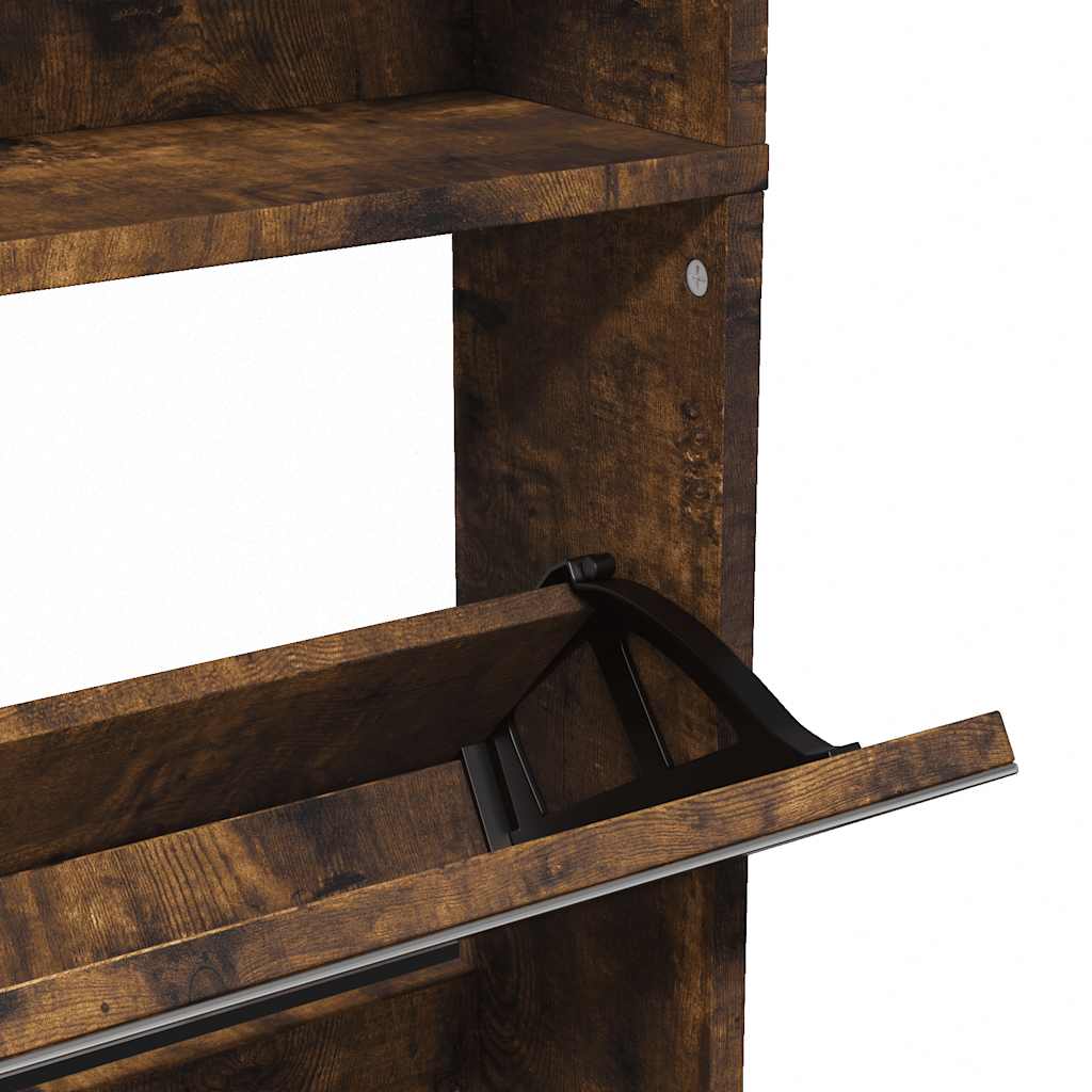 Füstös tölgy 4 szintes cipőszekrény tükörrel 63 x 17 x 134 cm 8