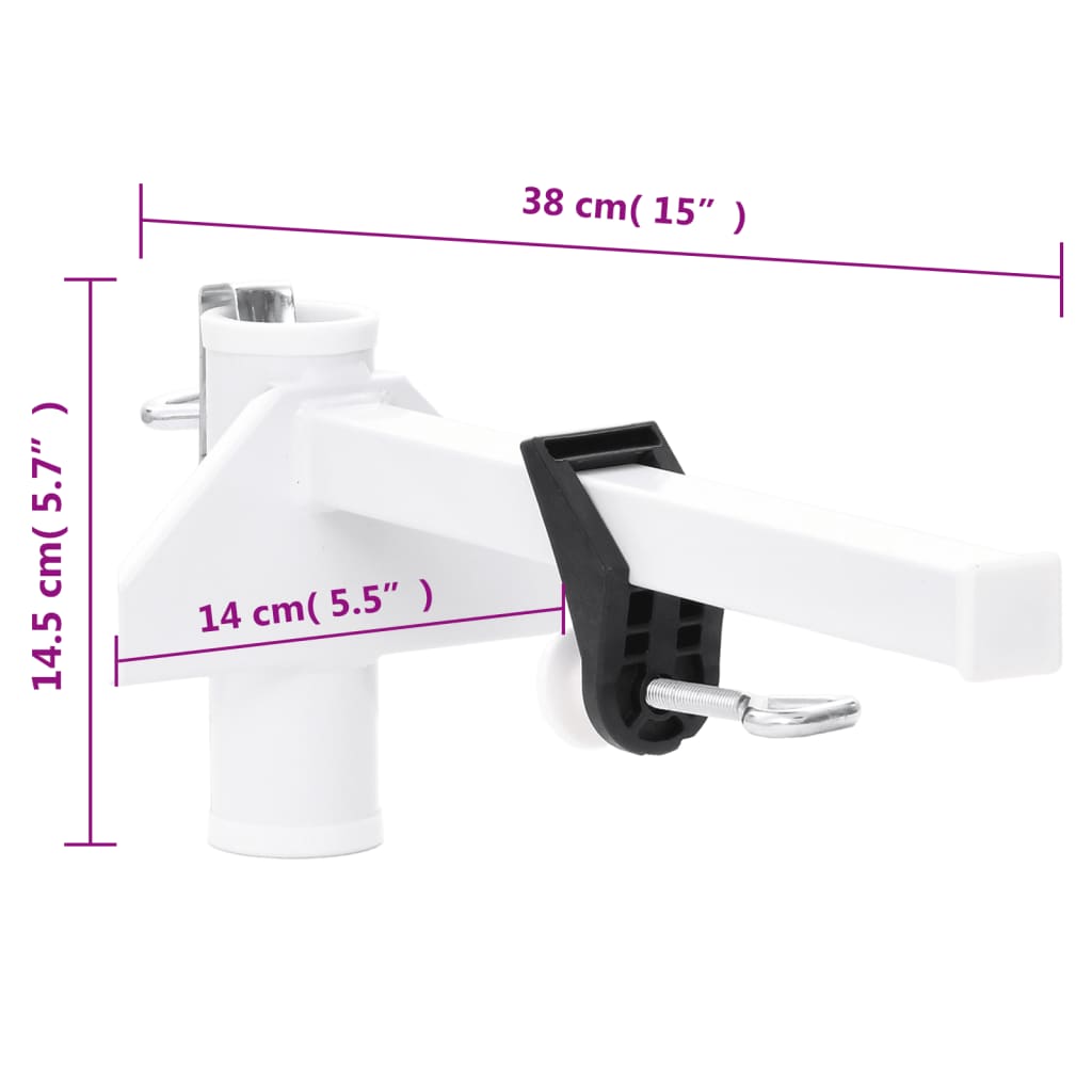 Fehér acél ernyőbilincs erkélyre 38 mm 5