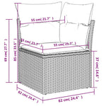 10 db fekete polyrattan kerti kanapégarnitúra párnákkal 11