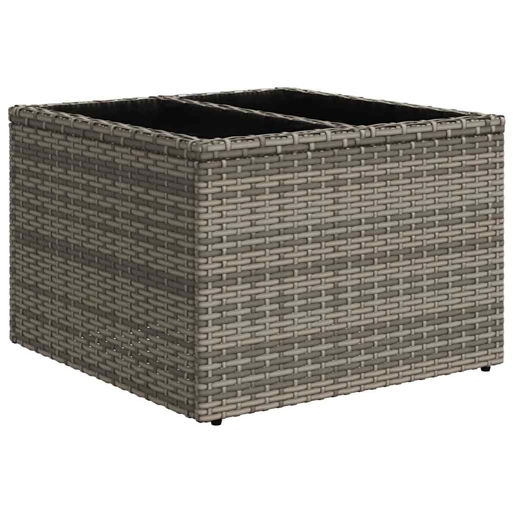 11 részes világosszürke polyrattan kerti ülőgarnitúra párnákkal 5