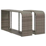 11 részes világosszürke polyrattan kerti ülőgarnitúra párnákkal 6