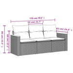 3 db szürke polyrattan kerti kanapégarnitúra párnákkal 7