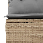 5 részes vegyes bézs polyrattan kerti ülőgarnitúra párnákkal 6