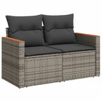 6 részes szürke polyrattan kerti ülőgarnitúra párnákkal 3