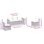 5 részes barna polyrattan kerti ülőgarnitúra párnával 3