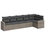 6 részes szürke polyrattan kerti ülőgarnitúra párnákkal 2