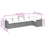 6 részes szürke polyrattan kerti ülőgarnitúra párnákkal 3