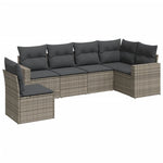 6 részes szürke polyrattan kerti ülőgarnitúra párnákkal 2