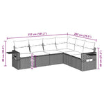 6 részes barna polyrattan kerti ülőgarnitúra párnával 3