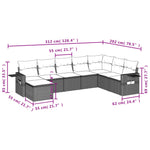 8 részes szürke polyrattan kerti ülőgarnitúra párnákkal 3