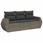 3 részes szürke polyrattan kerti ülőgarnitúra párnákkal 2