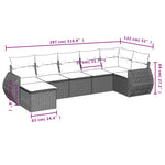 7 részes barna polyrattan kerti ülőgarnitúra párnákkal 3