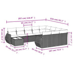 11 részes fekete polyrattan kerti ülőgarnitúra párnákkal 3