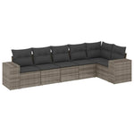 6 részes szürke polyrattan kerti ülőgarnitúra párnákkal 2