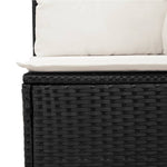 8 részes fekete polyrattan kerti ülőgarnitúra párnákkal 8