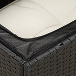 8 részes fekete polyrattan kerti ülőgarnitúra párnákkal 9