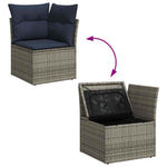 8 részes szürke polyrattan kerti ülőgarnitúra párnával 9
