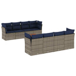 9 részes szürke polyrattan kerti ülőgarnitúra párnával 2