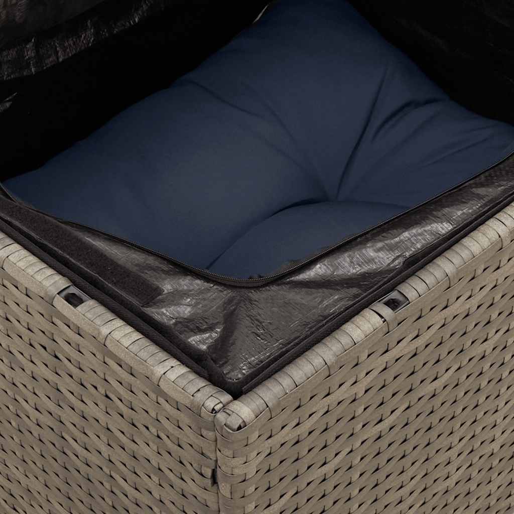 9 részes szürke polyrattan kerti ülőgarnitúra párnával 7