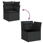 7 részes fekete polyrattan kerti ülőgarnitúra párnával 6