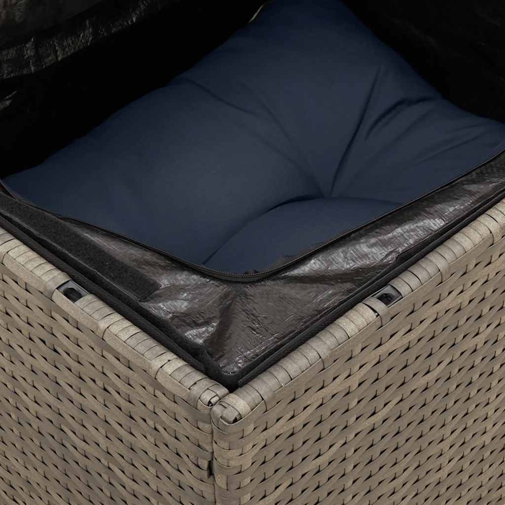7 részes szürke polyrattan kerti ülőgarnitúra párnákkal 7