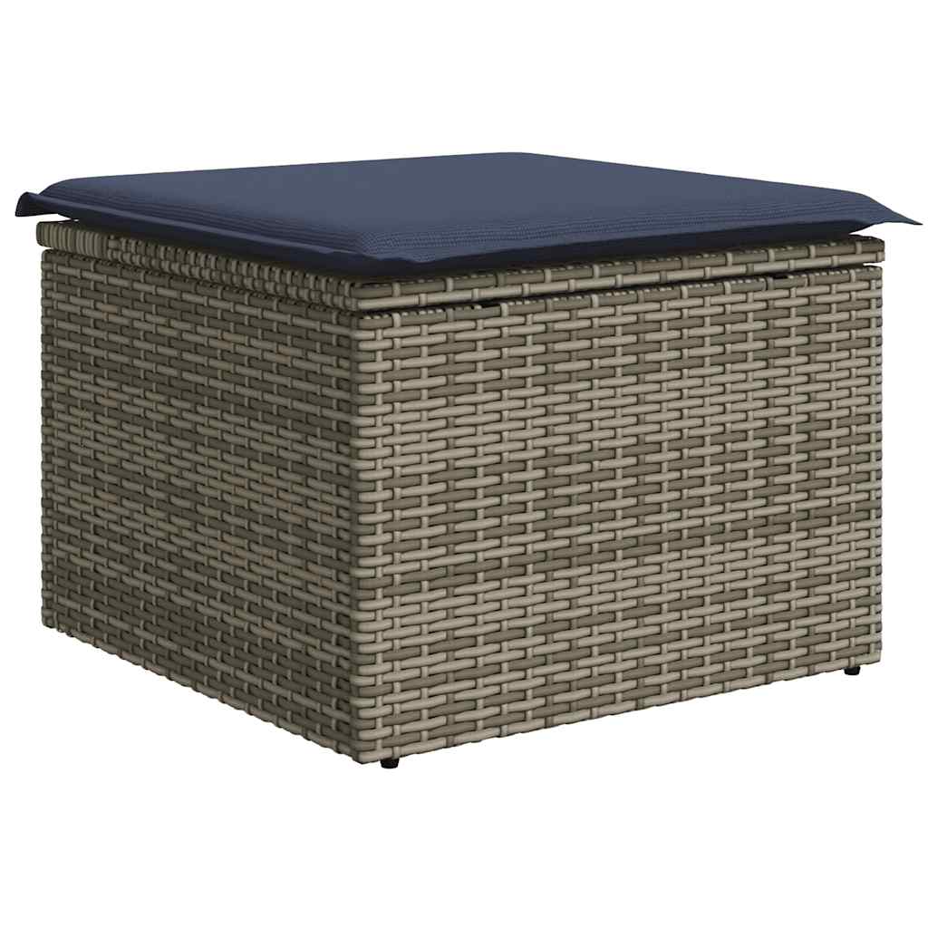 6 db szürke polyrattan kerti kanapégarnitúra párnákkal 5
