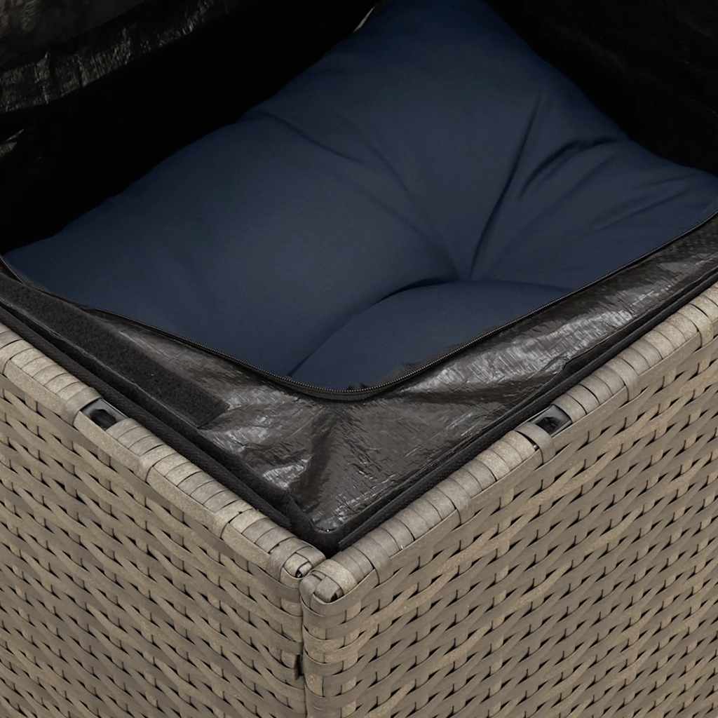 6 db szürke polyrattan kerti kanapégarnitúra párnákkal 8