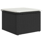 5 részes fekete polyrattan kerti kanapészett párnákkal 5