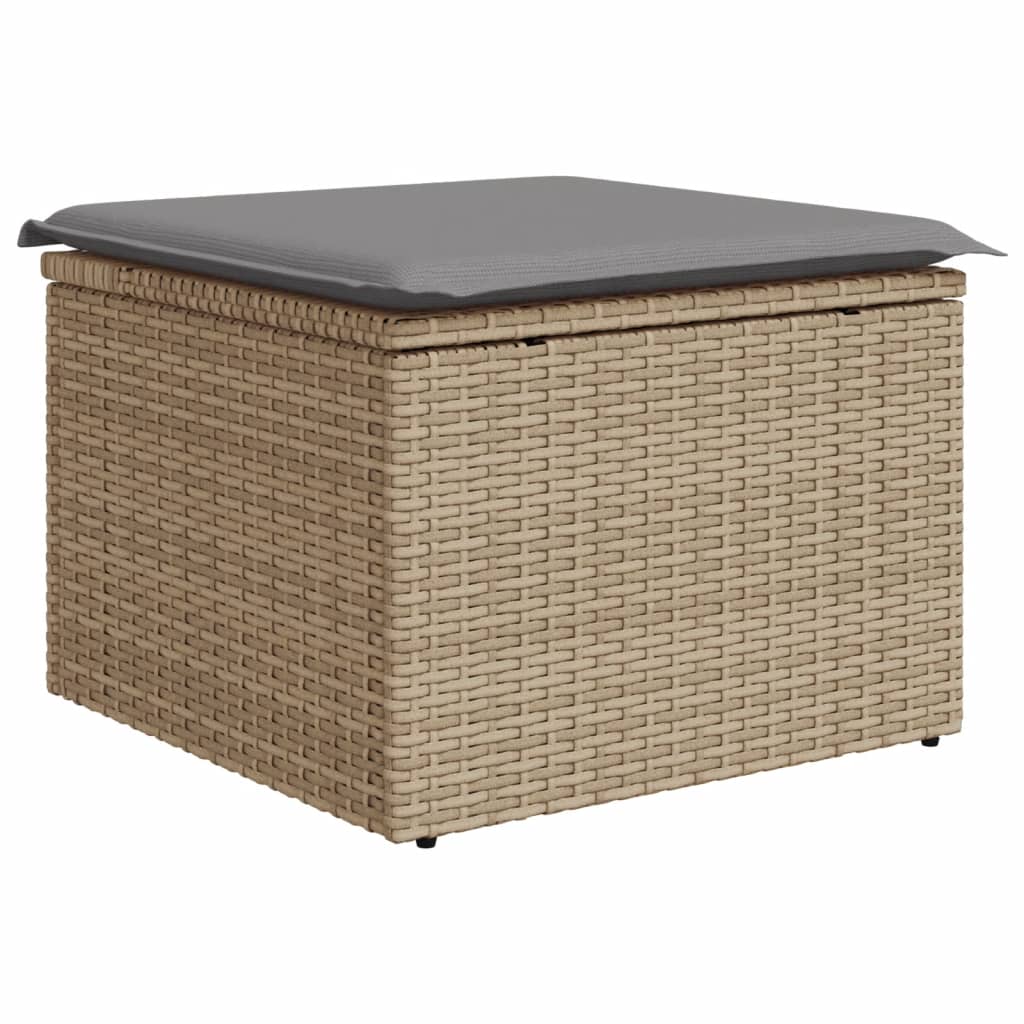 5 részes vegyes bézs polyrattan kerti ülőgarnitúra párnákkal 4