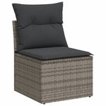 6 részes szürke polyrattan kerti ülőgarnitúra párnákkal 3