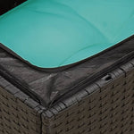 10 részes fekete polyrattan kerti ülőgarnitúra párnával 7