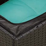10 részes fekete polyrattan kerti ülőgarnitúra párnával 7