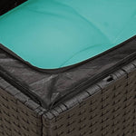 10 részes fekete polyrattan kerti ülőgarnitúra párnával 7