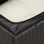 14 részes fekete polyrattan kerti ülőgarnitúra párnákkal 7