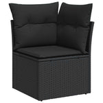 13 részes fekete polyrattan kerti ülőgarnitúra párnákkal 4