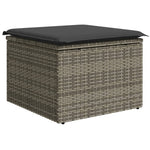 10 részes szürke polyrattan kerti ülőgarnitúra párnákkal 6