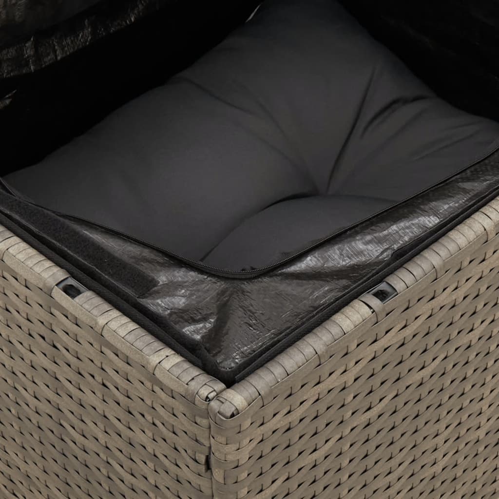 10 részes szürke polyrattan kerti ülőgarnitúra párnákkal 8