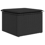 11 részes fekete polyrattan kerti ülőgarnitúra párnákkal 3