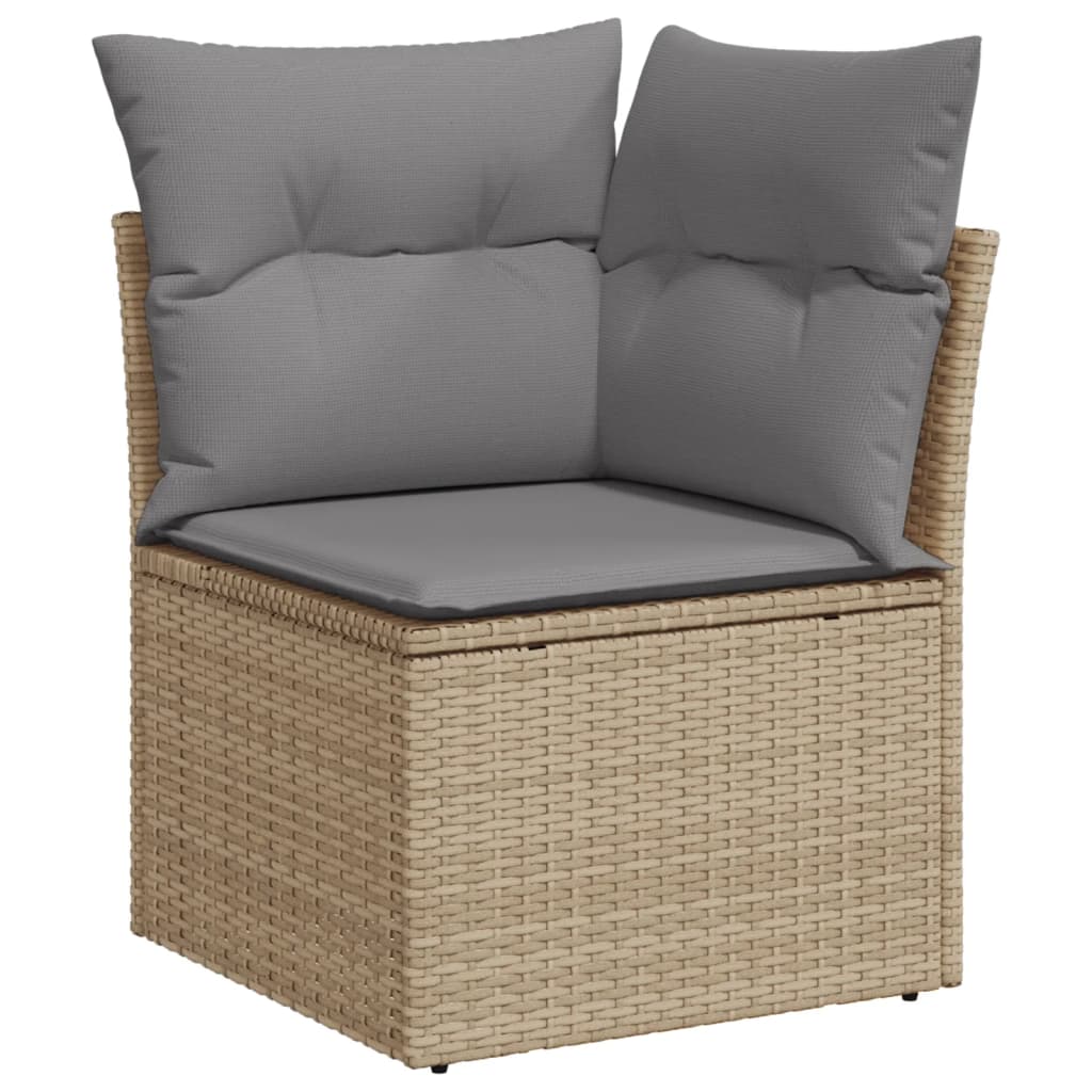6 részes vegyes bézs polyrattan kerti ülőgarnitúra párnákkal 9