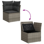 6 részes szürke polyrattan kerti ülőgarnitúra párnákkal 10