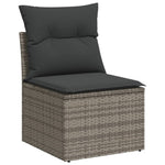 9 részes szürke polyrattan kerti ülőgarnitúra párnákkal 5