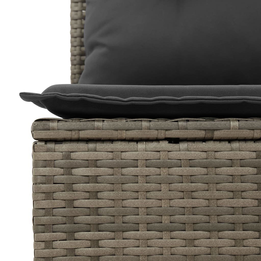 9 részes szürke polyrattan kerti ülőgarnitúra párnákkal 10