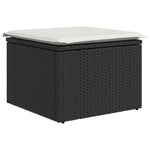 8 részes fekete polyrattan kerti ülőgarnitúra párnákkal 10