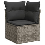 10 részes szürke polyrattan kerti ülőgarnitúra párnákkal 5