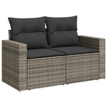 10 részes szürke polyrattan kerti ülőgarnitúra párnákkal 7