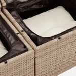 12 részes bézs polyrattan kerti ülőgarnitúra párnákkal 6